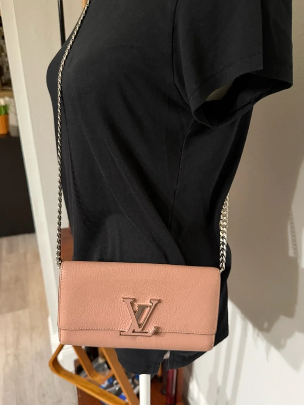 Louis Vuitton Pink Leather Chain Wallet Full Set with Box - Picture 14 of 14